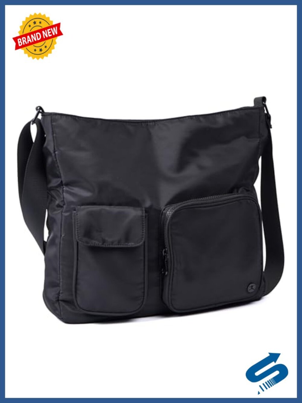 Danskin Milo Hobo Tote Bag Nylon Adjustable Strap Snap Closure